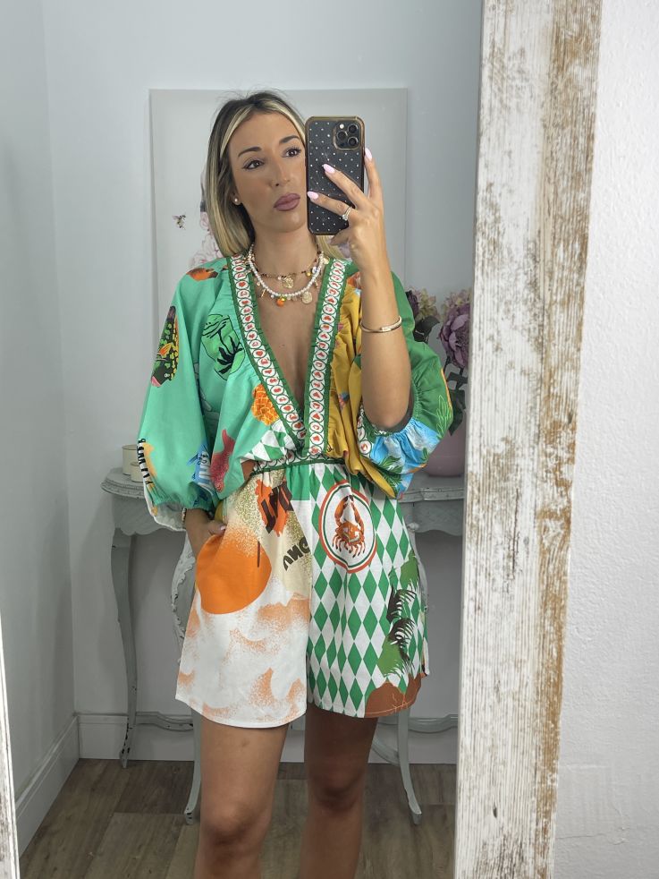 Colgantes doble con abalorios