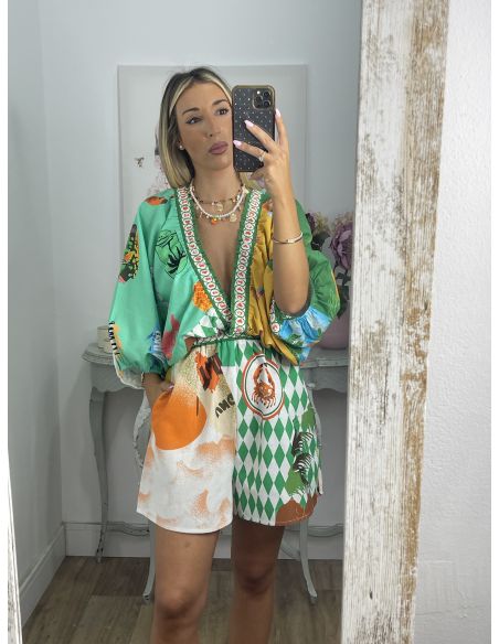 Colgantes doble con abalorios