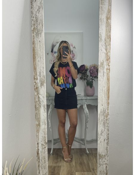 Falda pantalón vaquera negra