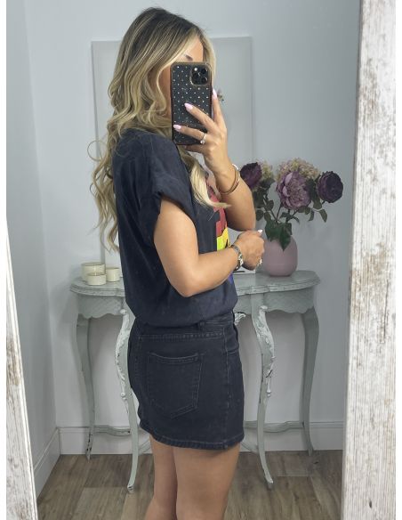 Falda pantalón vaquera negra