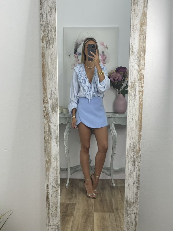 Falda pantalón celeste