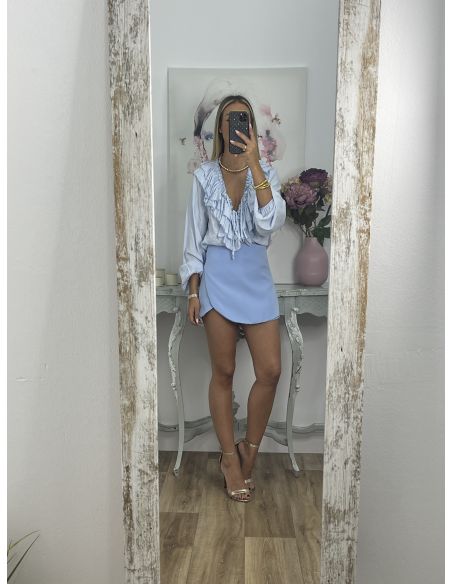 Falda pantalón celeste