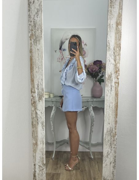 Falda pantalón celeste