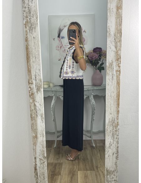 Chaleco Grecia blanco con bordados