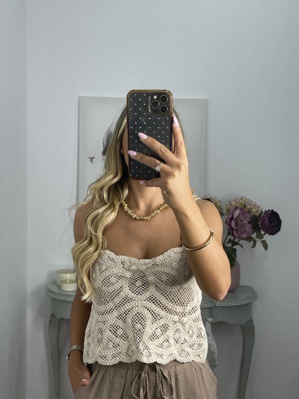 Top crop beige