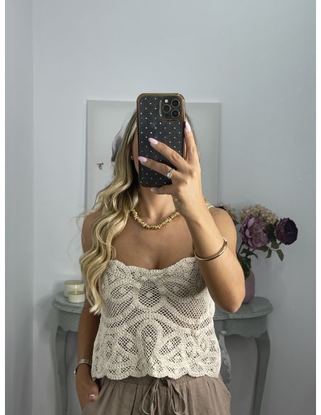 Top crop beige