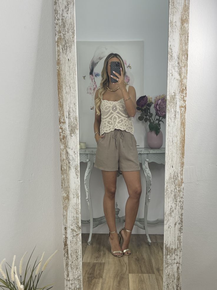 Top crop beige