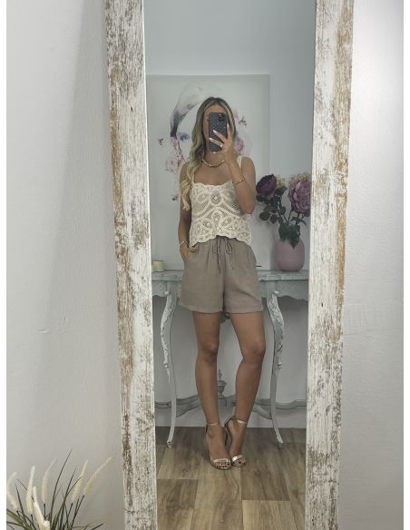 Top crop beige
