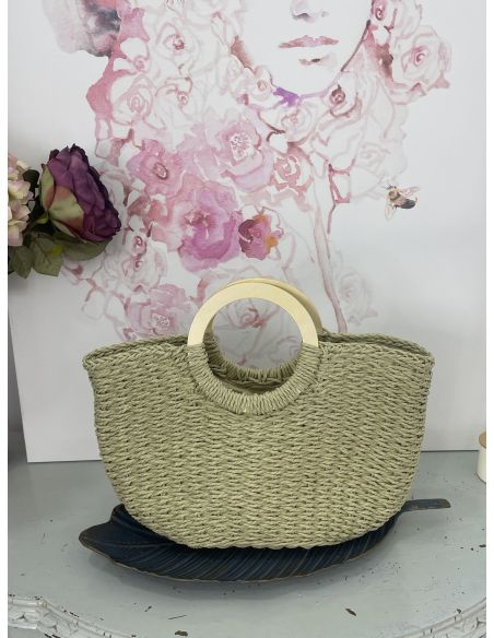 Bolso rafia kaki