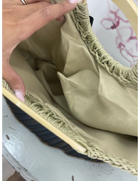 Bolso rafia kaki