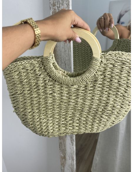 Bolso rafia kaki
