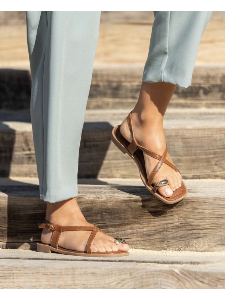 Sandalia Cruz camel