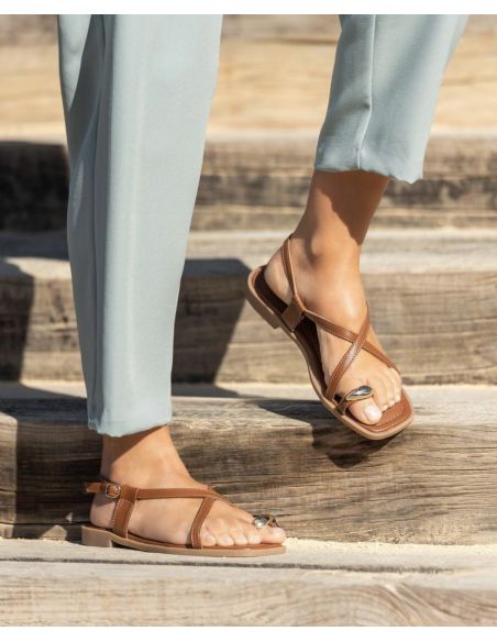 Sandalia Cruz camel