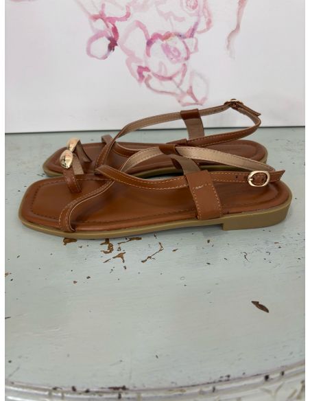 Sandalia Cruz camel