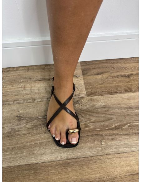Sandalia Cruz chocolate