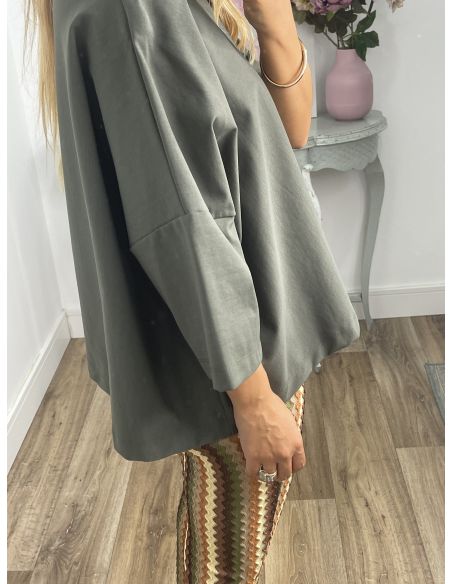 Camiseta oversize verde kaki