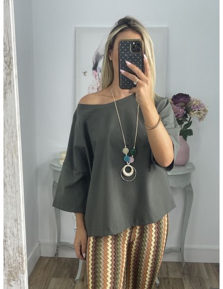Camiseta oversize verde kaki
