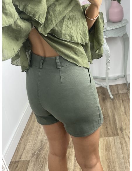 Falda pantalón vaquera verde kaki