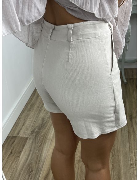 Falda pantalón vaquera beige