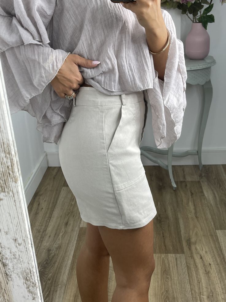 Falda pantalón vaquera beige