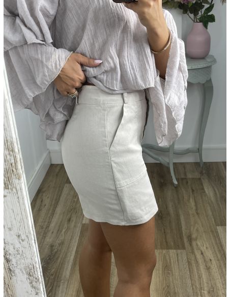 Falda pantalón vaquera beige