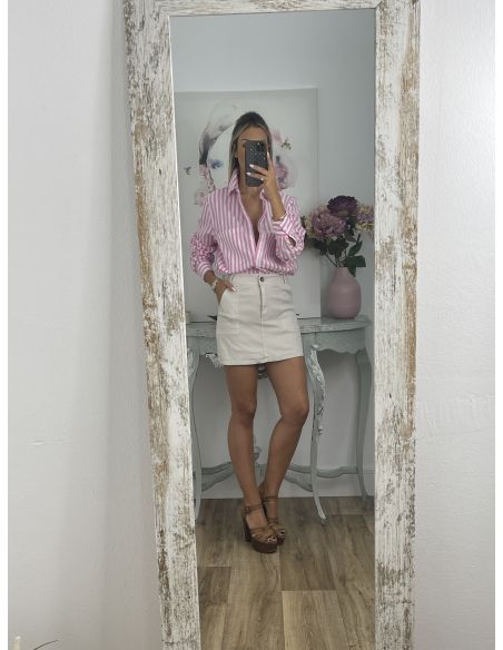 Falda pantalón vaquera beige