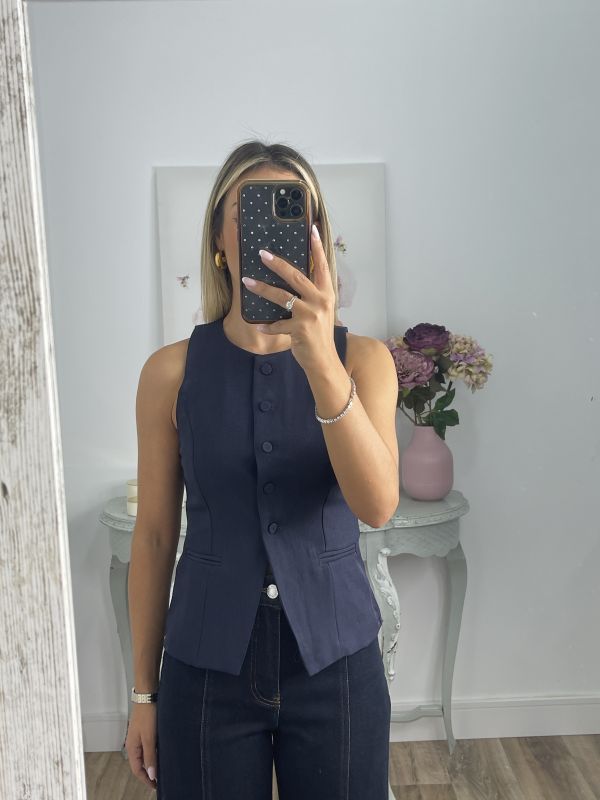 Chaleco ajustado azul marino