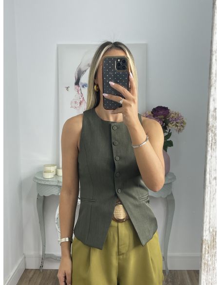 Chaleco ajustado verde