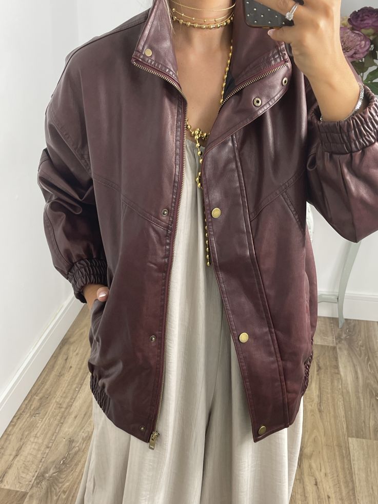 Chaqueta Mery oversize burdeos