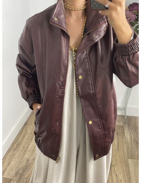 Chaqueta Mery oversize burdeos