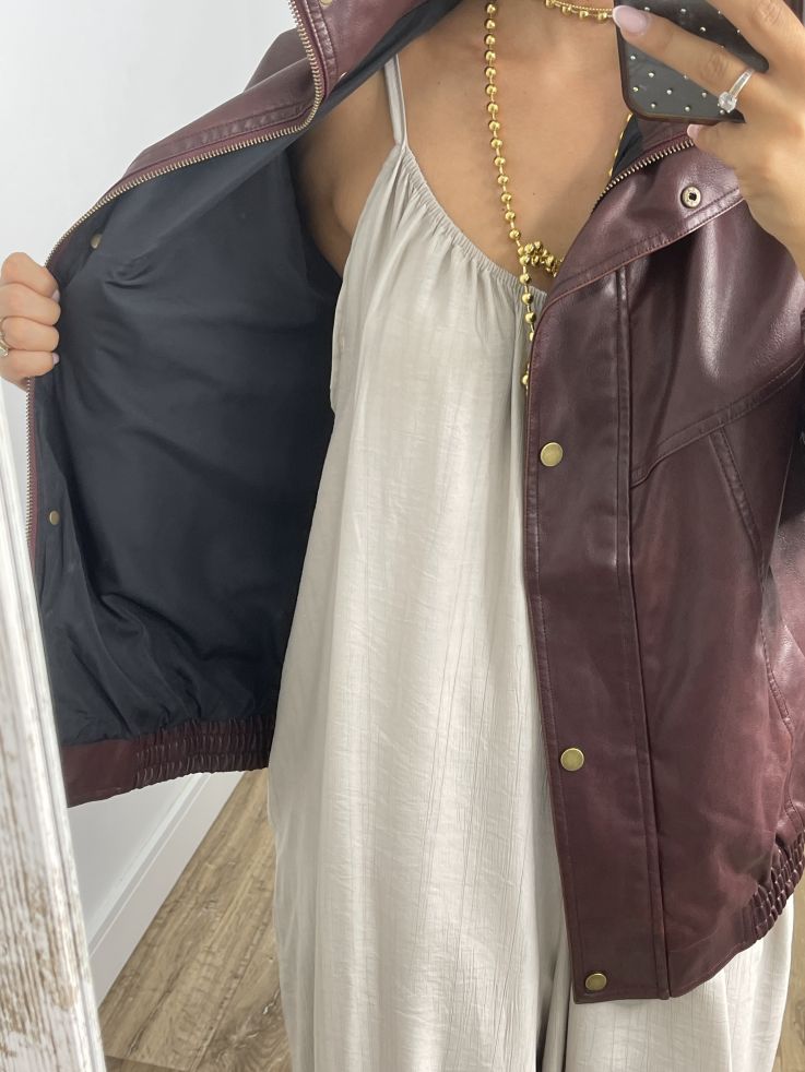 Chaqueta Mery oversize burdeos