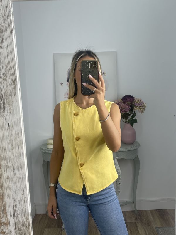 Chaleco vaquero amarillo