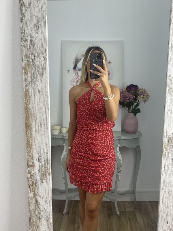Vestido Giyer rojo flores