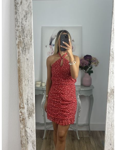 Vestido Giyer rojo flores