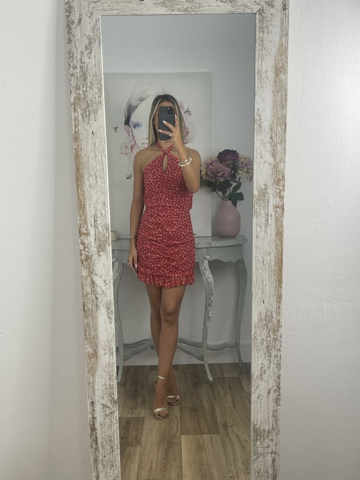 Vestido Giyer rojo flores