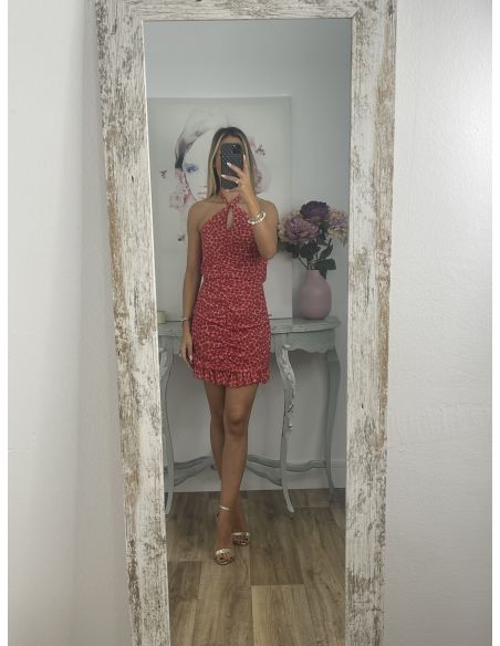 Vestido Giyer rojo flores