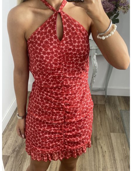 Vestido Giyer rojo flores