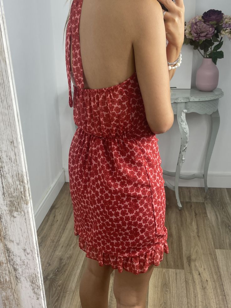 Vestido Giyer rojo flores