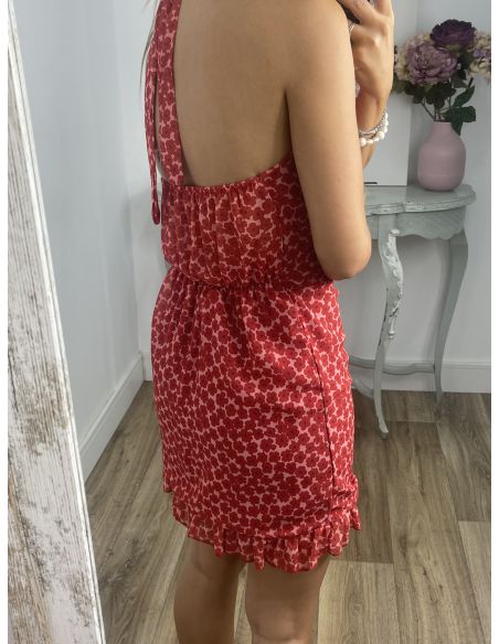 Vestido Giyer rojo flores