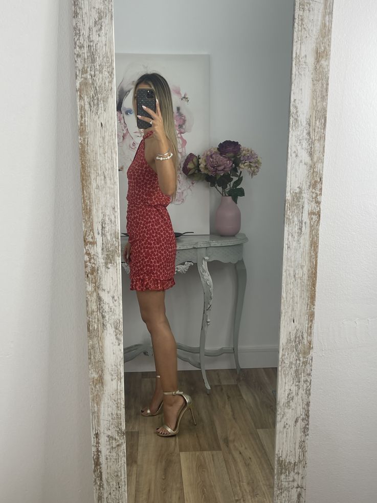 Vestido Giyer rojo flores