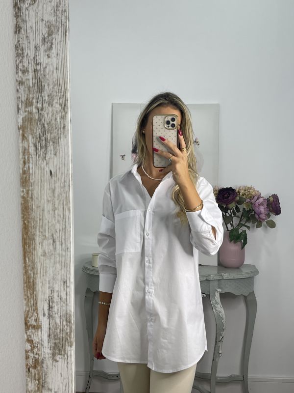 Camisa bolsillo blanca