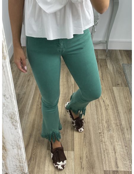 Jeans Poll capri desflecado verde