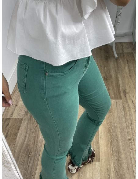 Jeans Poll capri desflecado verde