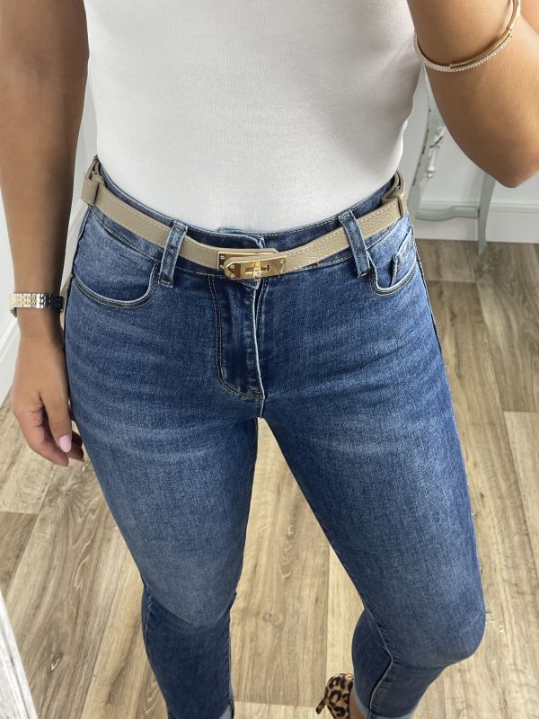 Cinturón ajustable taupe