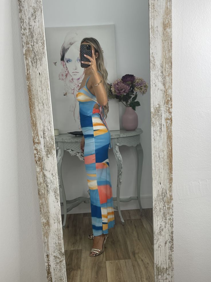 Vestido rayas colores azul