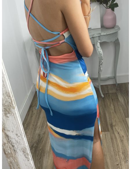 Vestido rayas colores azul