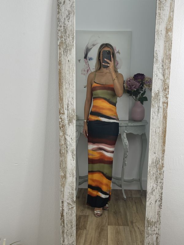 Vestido rayas colores verde