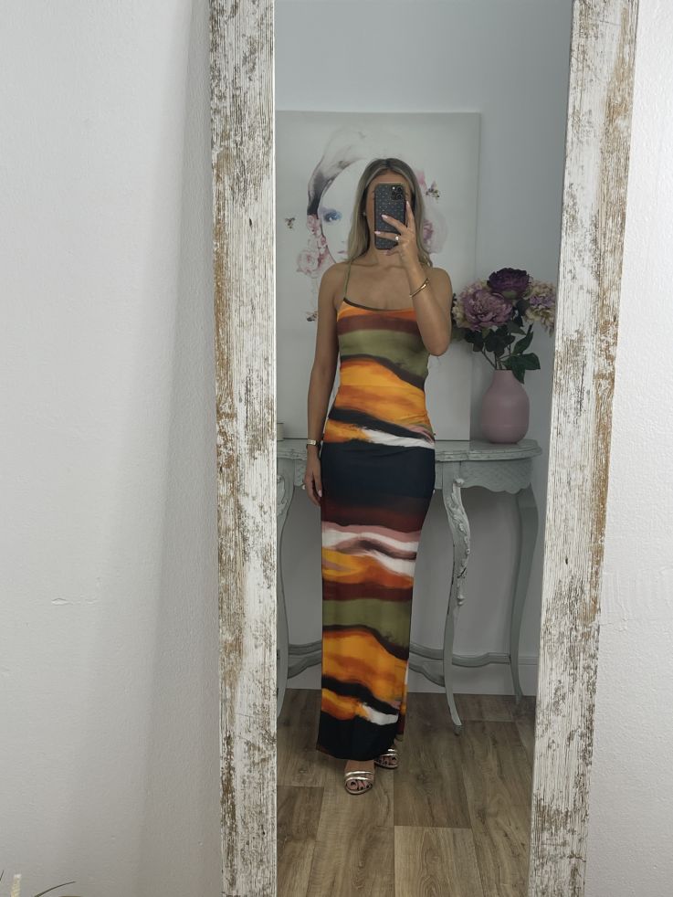 Vestido rayas colores verde