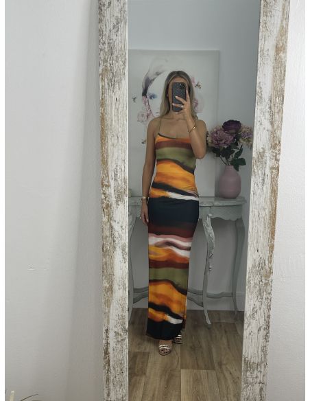 Vestido rayas colores verde