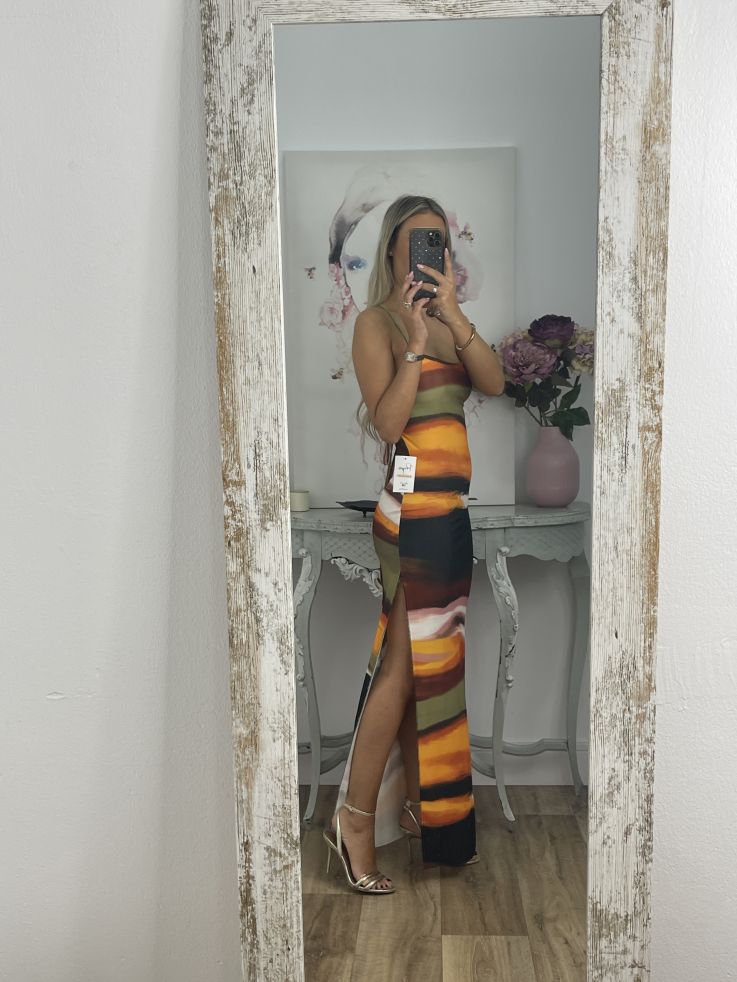 Vestido rayas colores verde